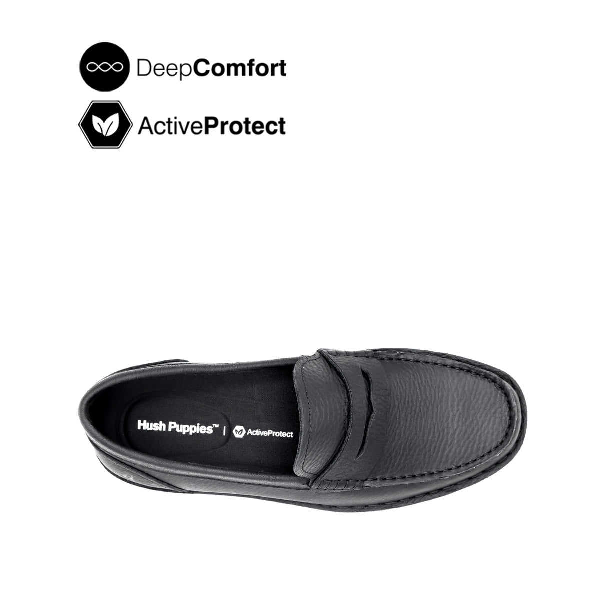 Saxon Penny Men's Shoes - Black Tumbled Leather