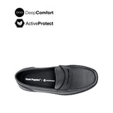 Saxon Penny Men's Shoes - Black Tumbled Leather