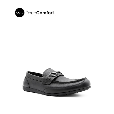 Raven Metal Bit Men's Shoes - Black Tumbled Leather