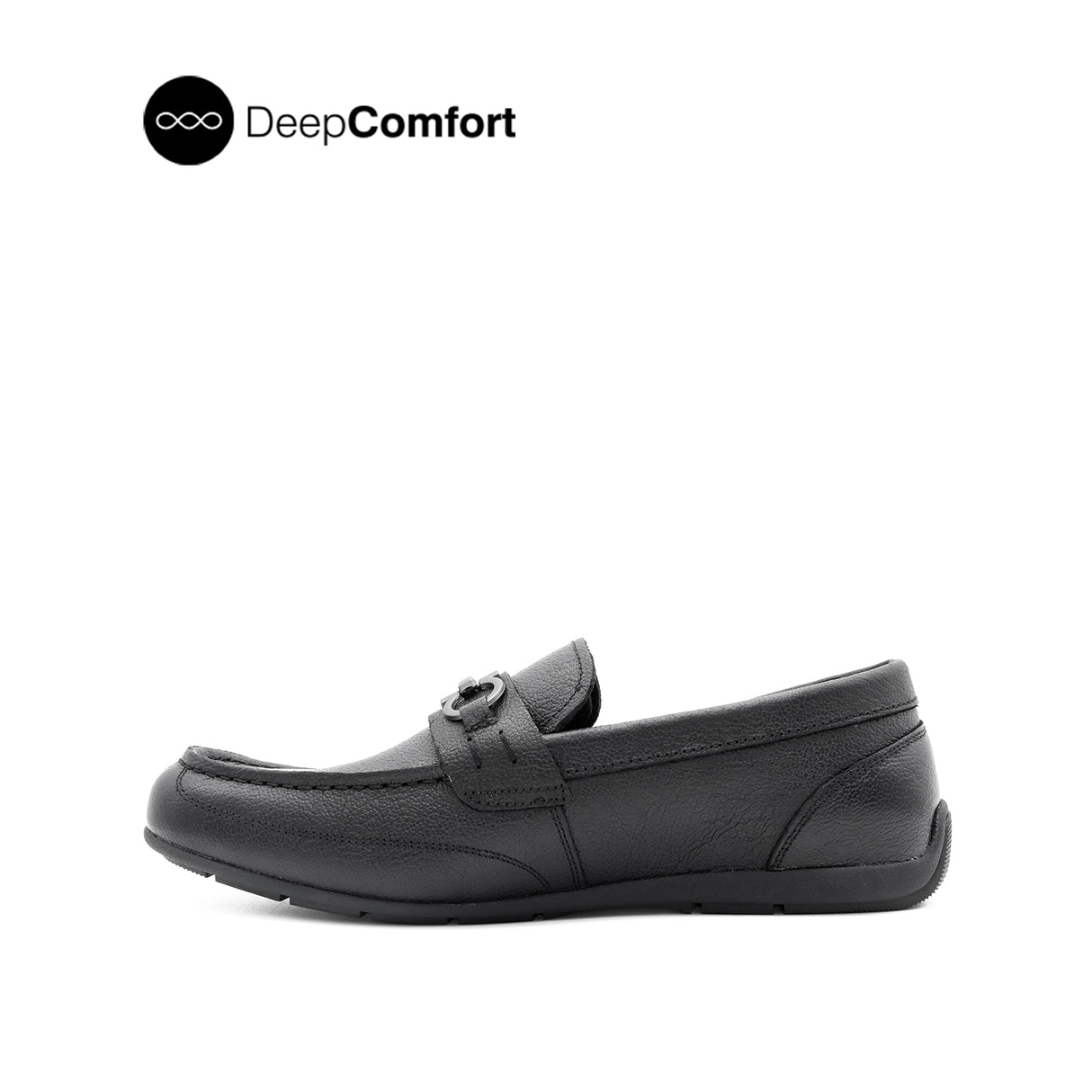 Raven Metal Bit Men's Shoes - Black Tumbled Leather