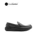 Raven Venetian Men's Shoes - Black Tumbled Leather