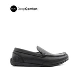 Raven Venetian Men's Shoes - Black Tumbled Leather