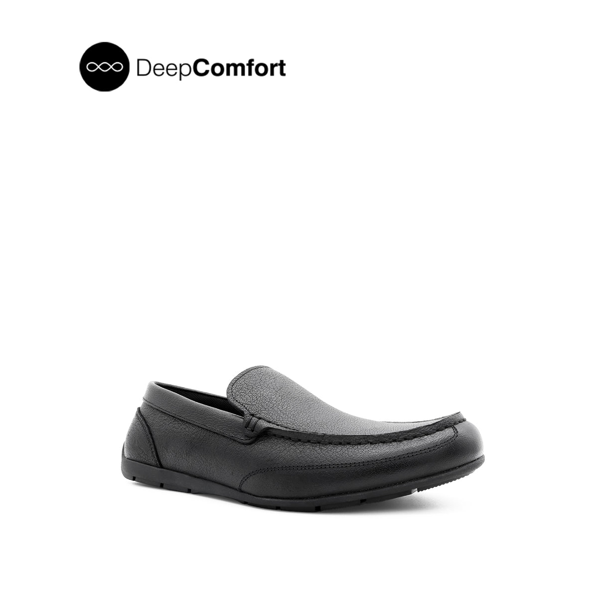 Raven Venetian Men's Shoes - Black Tumbled Leather