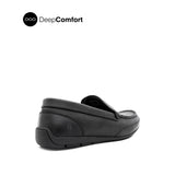 Raven Venetian Men's Shoes - Black Tumbled Leather