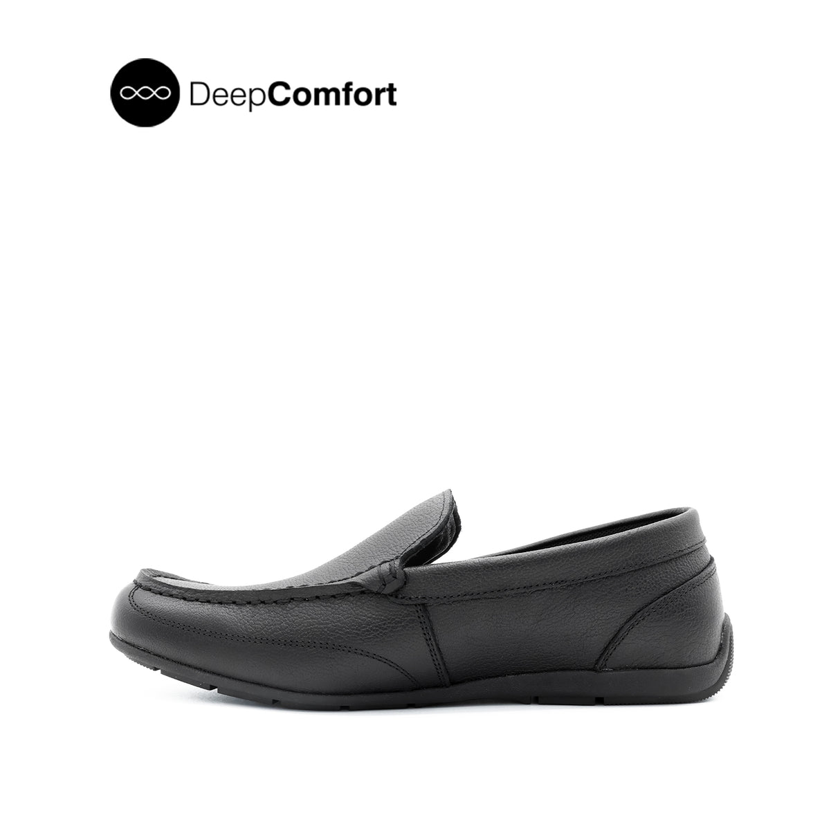 Raven Venetian Men's Shoes - Black Tumbled Leather