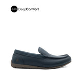 Raven Venetian Men's Shoes - Navy Tumbled Leather