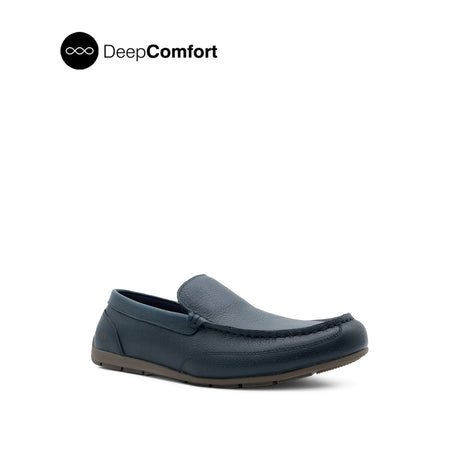 Raven Venetian Men's Shoes - Navy Tumbled Leather