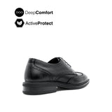 River Lace Up Wing Tip Men's Shoes- Black Leather