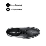 River Lace Up Wing Tip Men's Shoes- Black Leather