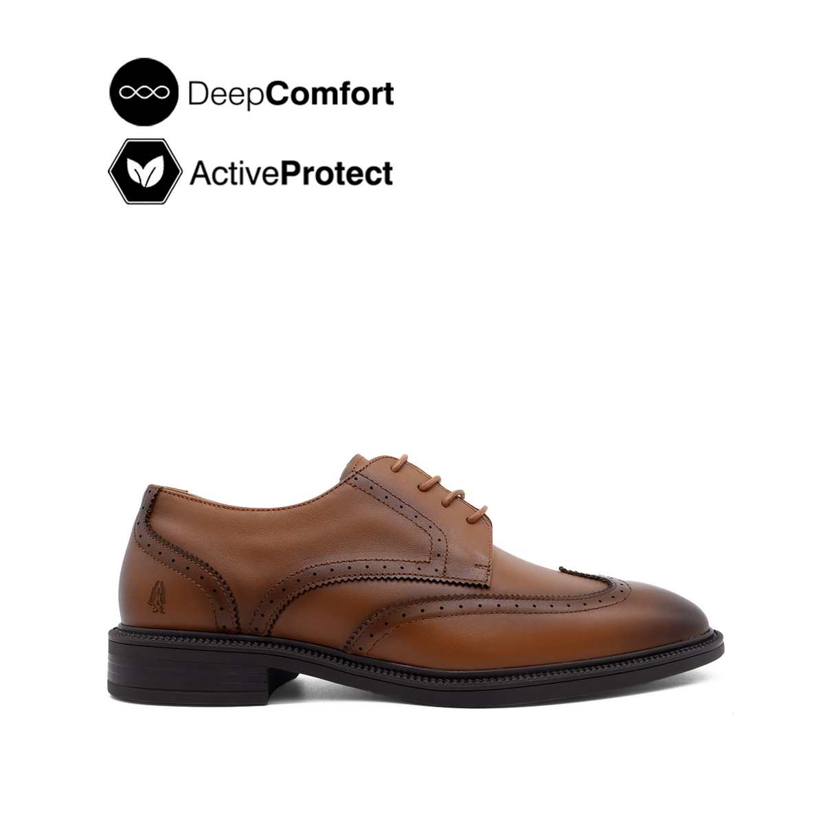 River Lace Up Wing Tip Men's Shoes- Tan Leather