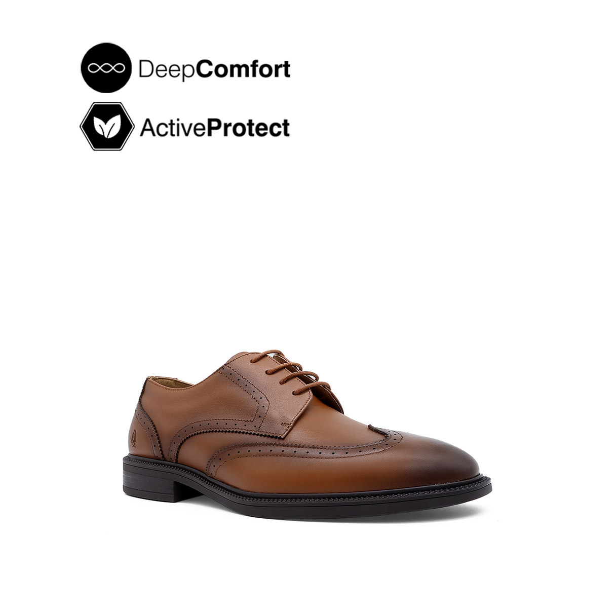 River Lace Up Wing Tip Men's Shoes- Tan Leather
