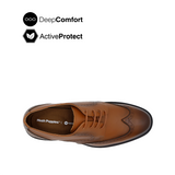 River Lace Up Wing Tip Men's Shoes- Tan Leather