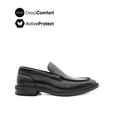 River Slip On Apron Toe Men's Shoes- Black Leather