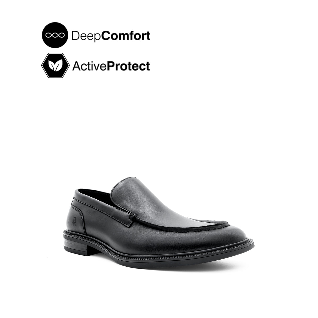 River Slip On Apron Toe Men's Shoes- Black Leather