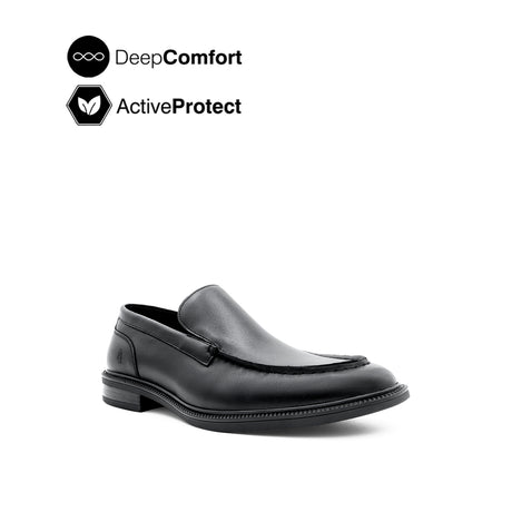 River Slip On Apron Toe Men's Shoes- Black Leather