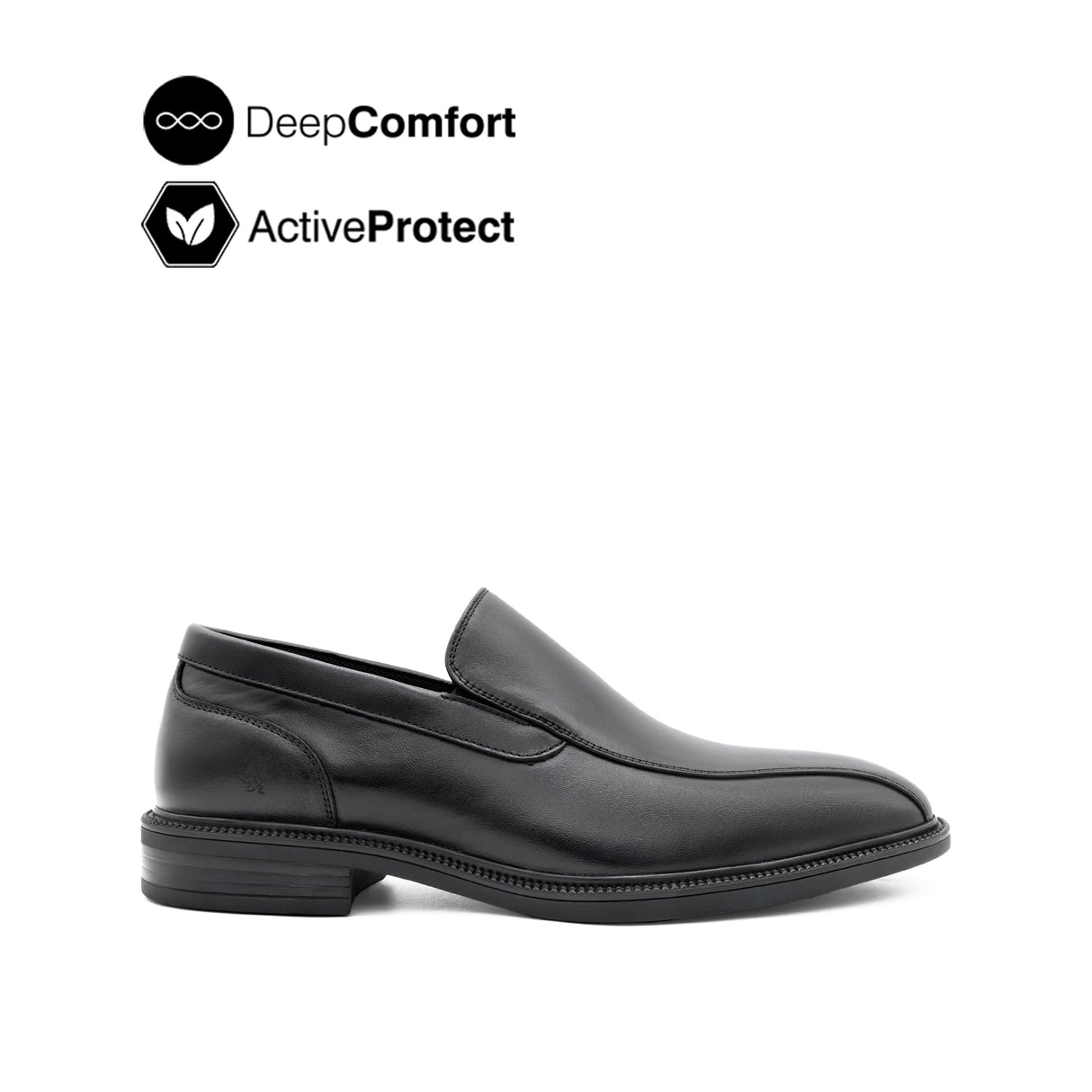 River Slip On Bike Toe Men's Shoes- Black Leather