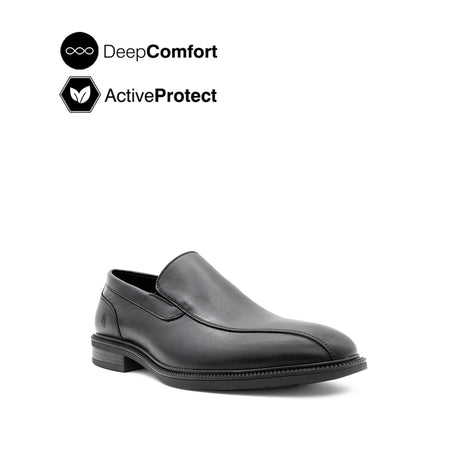River Slip On Bike Toe Men's Shoes- Black Leather