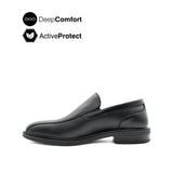 River Slip On Bike Toe Men's Shoes- Black Leather