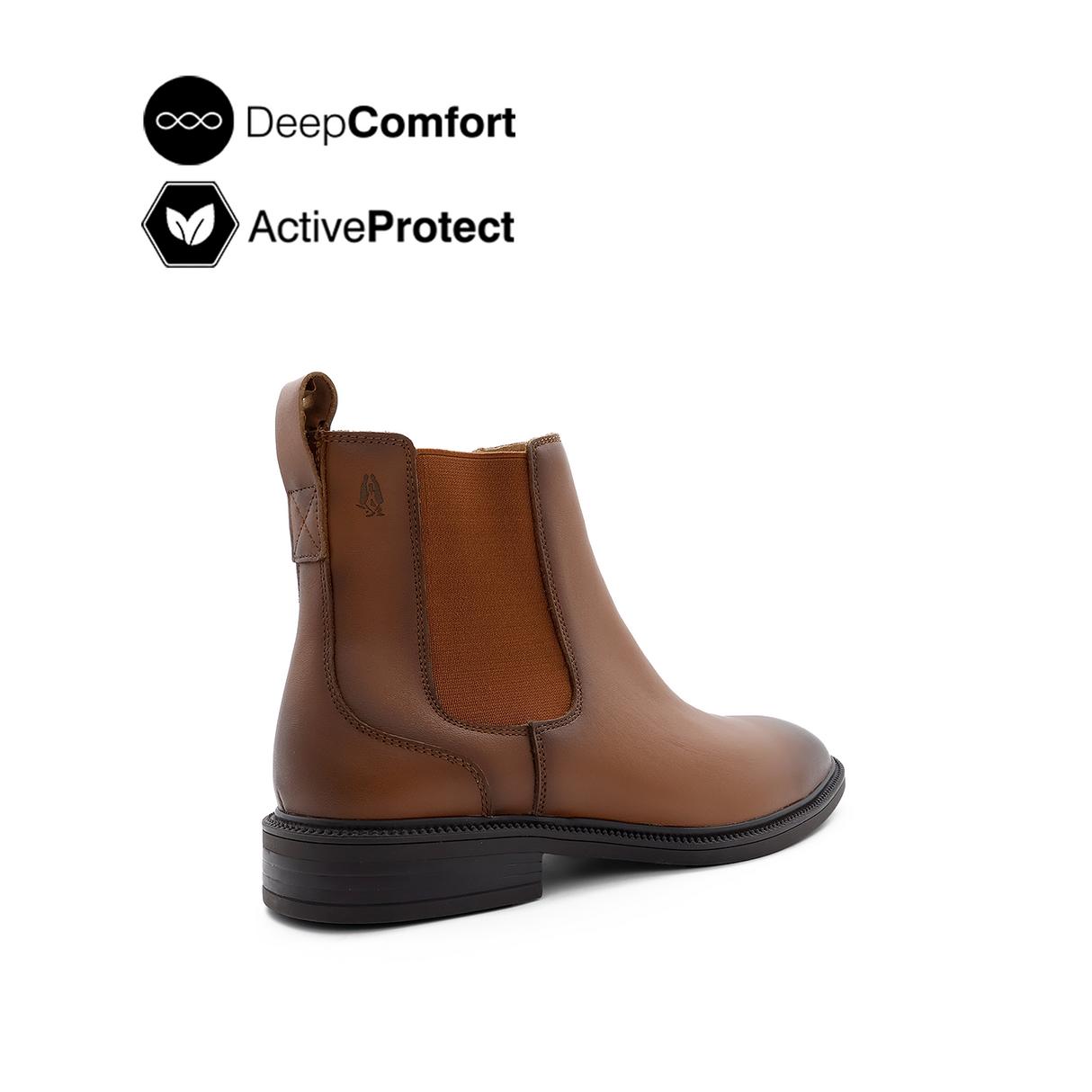 River Chelsea Plain Toe Boots Men's Shoes - Tan Leather
