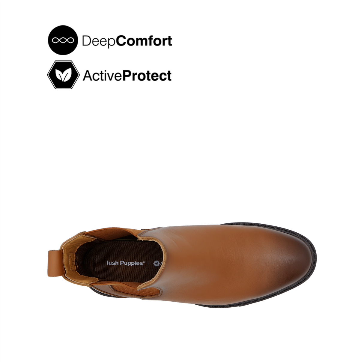 River Chelsea Plain Toe Boots Men's Shoes - Tan Leather