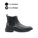 River Chelsea Plain Toe Boots Men's Shoes - Black Leather