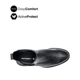 River Chelsea Plain Toe Boots Men's Shoes - Black Leather
