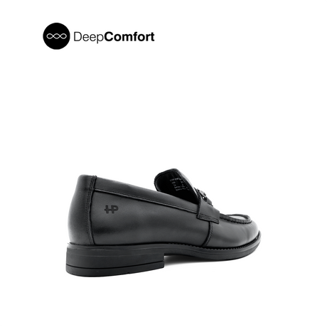 Raniel Metal Bit Men's Shoes- Black Leather