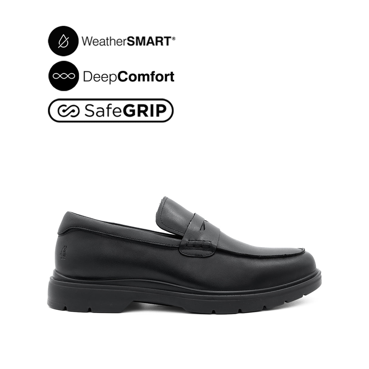 Milan Penny Men's Shoes - Black Leather WP