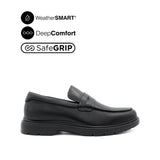 Milan Penny Men's Shoes - Black Leather WP