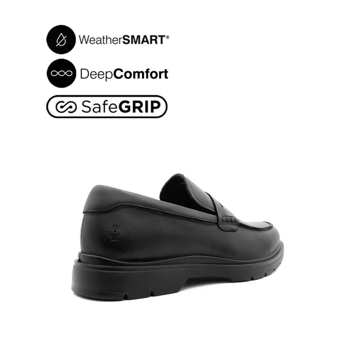 Milan Penny Men's Shoes - Black Leather WP
