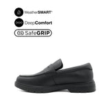 Milan Penny Men's Shoes - Black Leather WP