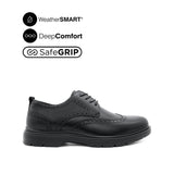 Milan Lace Up WT Men's Shoes - Black Leather WP