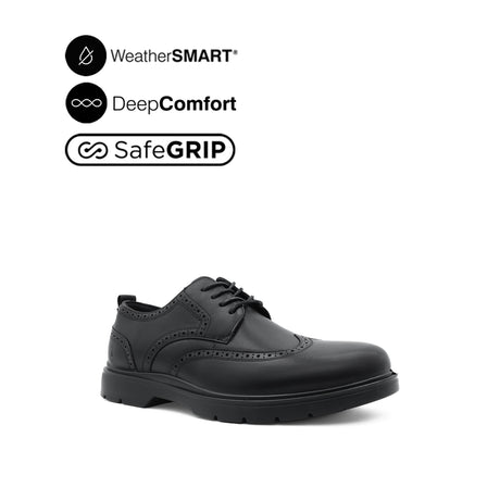 Milan Lace Up WT Men's Shoes - Black Leather WP