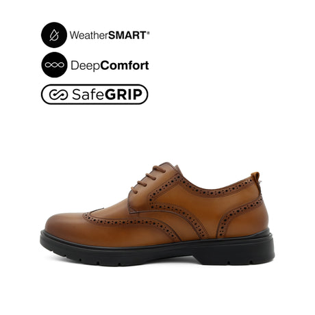 Milan Lace Up WT Men's Shoes - Tan Leather WP