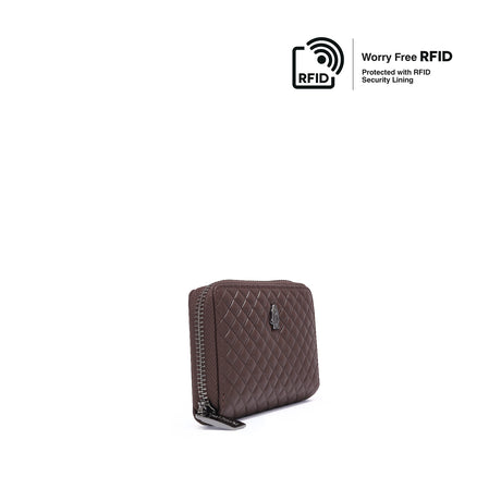 Scottie Card Holder Men's Wallet - Dark Brown