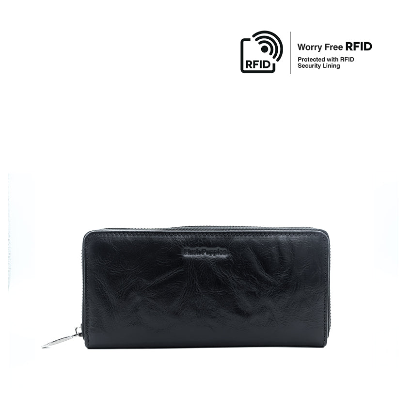 Raiden Long Zip Men's Wallet - Black