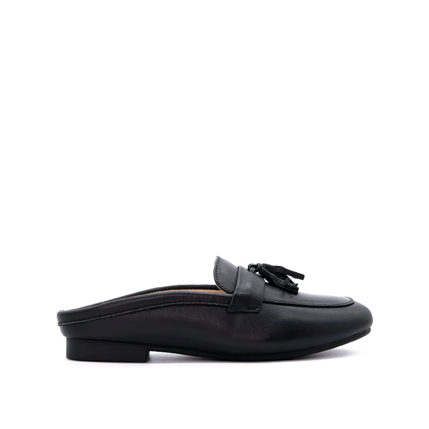 Essence Mule Women's Shoes - Black Leather