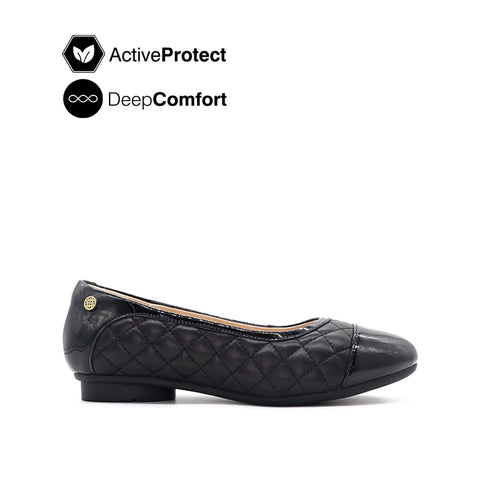 Gwin Toe Cap Women's Shoes - Black Leather