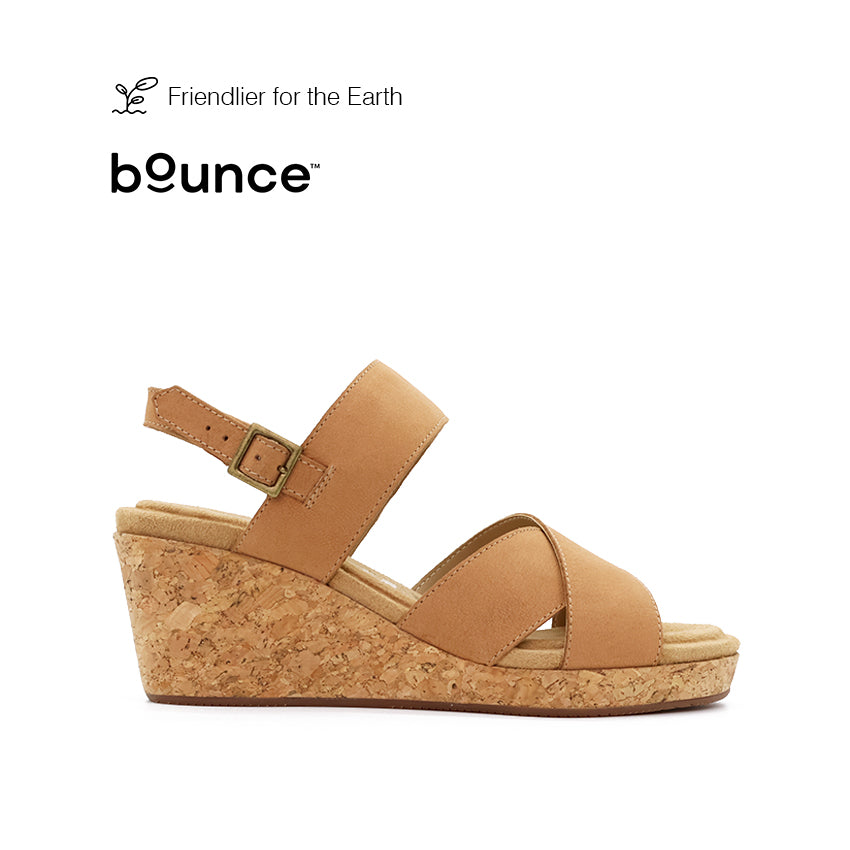 Discount on Hush Puppies  shoes - SKU: Willow X Band Women's Wedge Sandals - Tan Nubuck