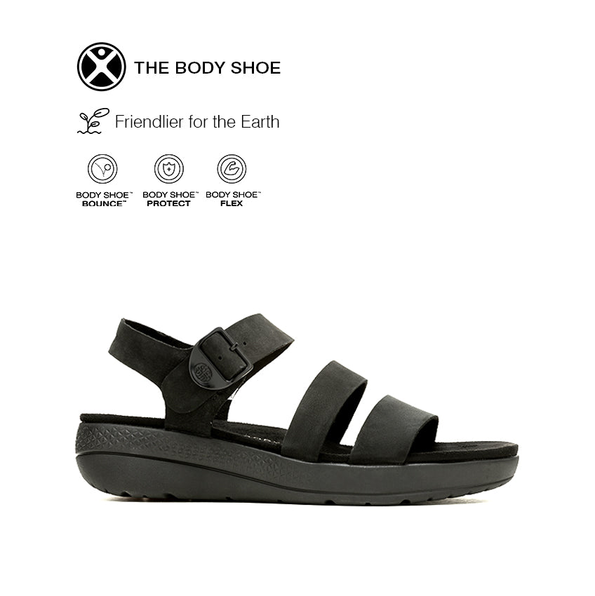 Discount on Hush Puppies  shoes - SKU: Breathe 3-Band Women's Sandals - Bold Black Knit