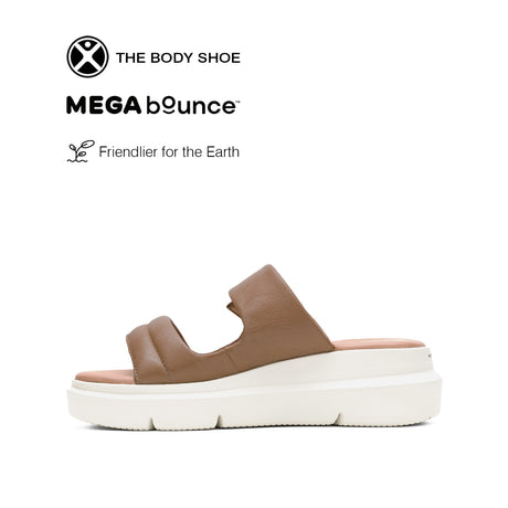 Uplift 2-Band Slide Women's Sandals - Tan Leather