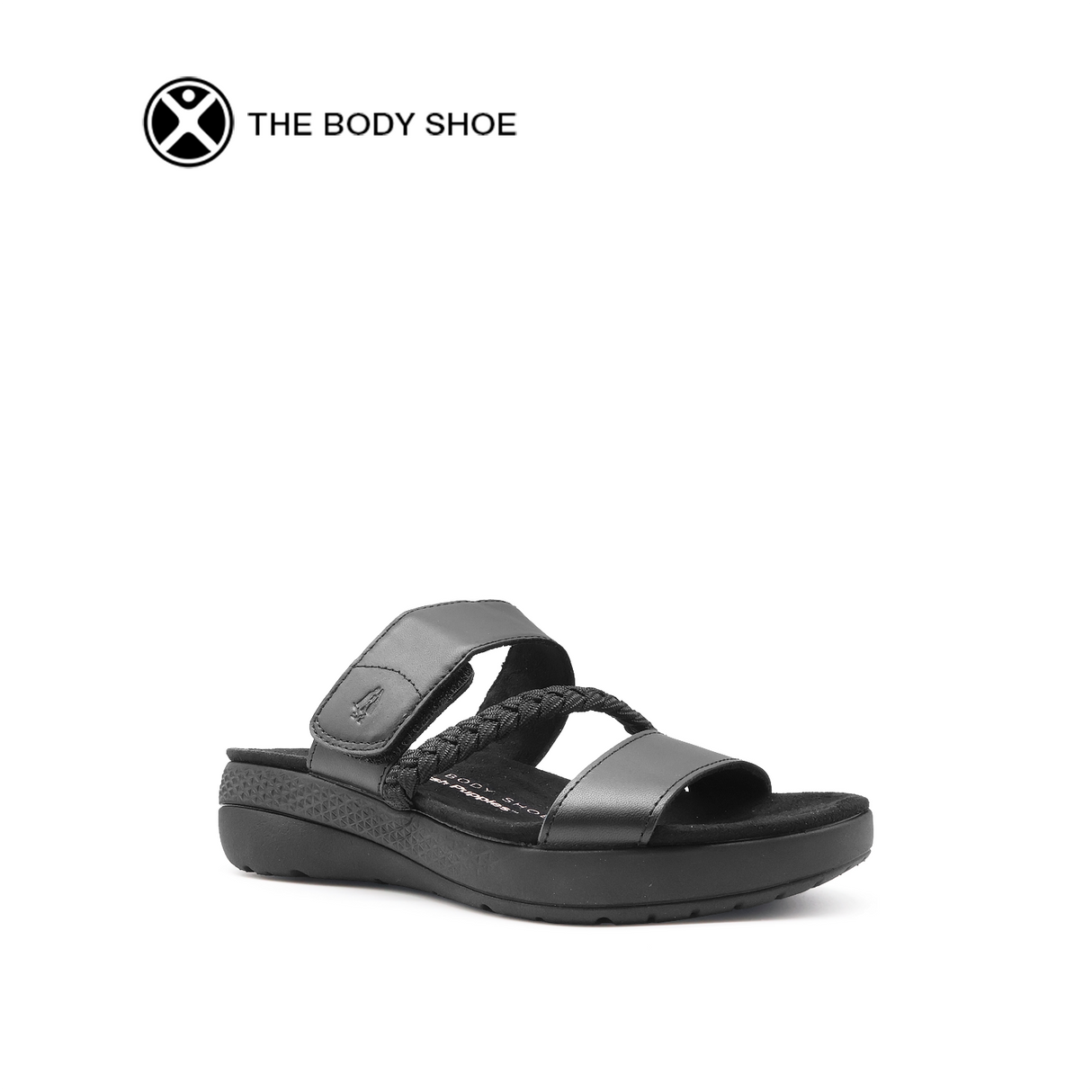 Breathe Braid Slide Women's Sandals - Bold Black Leather