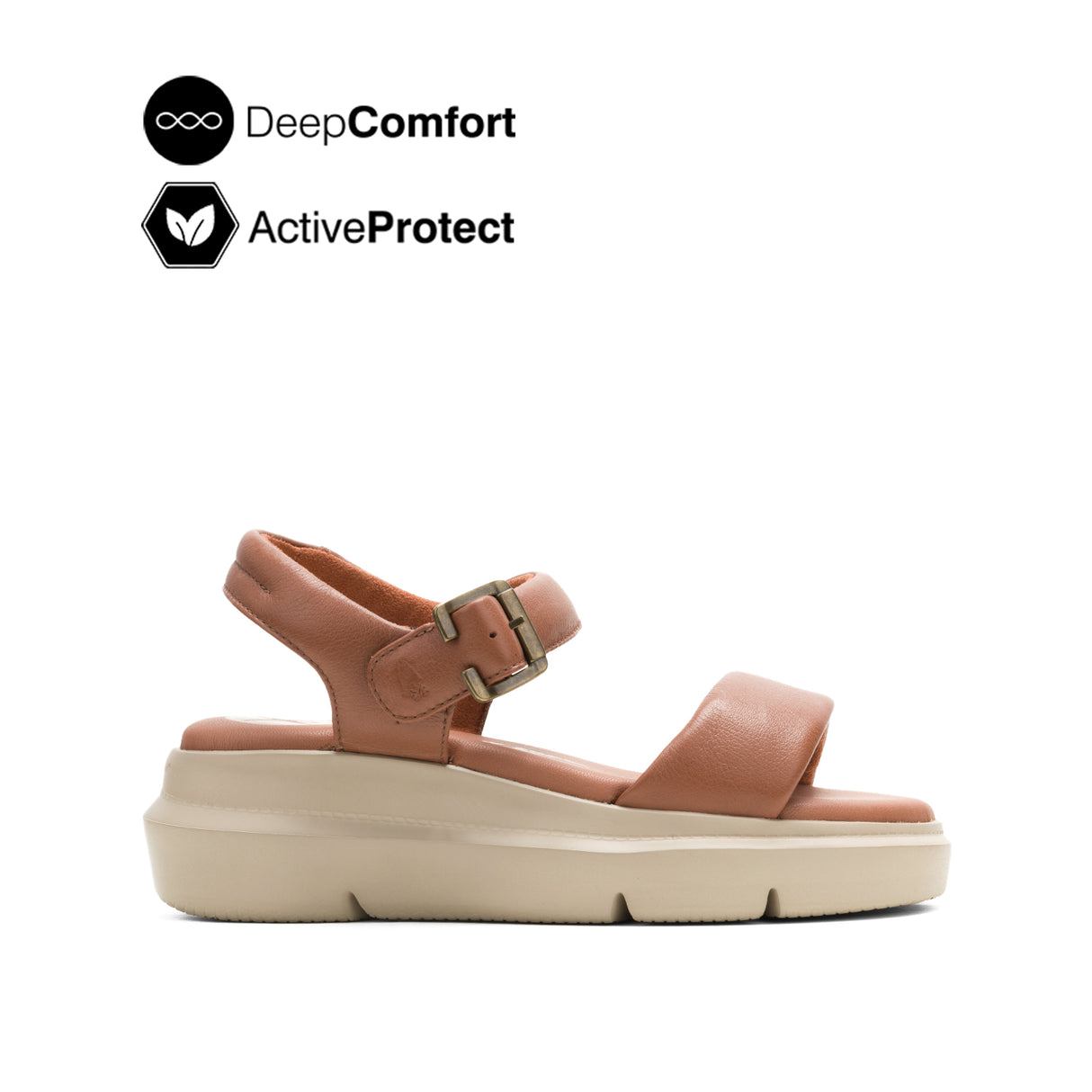 Uplift Qtr Strap Women's Sandals - Cognac Leather