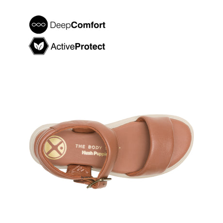 Uplift Qtr Strap Women's Sandals - Cognac Leather