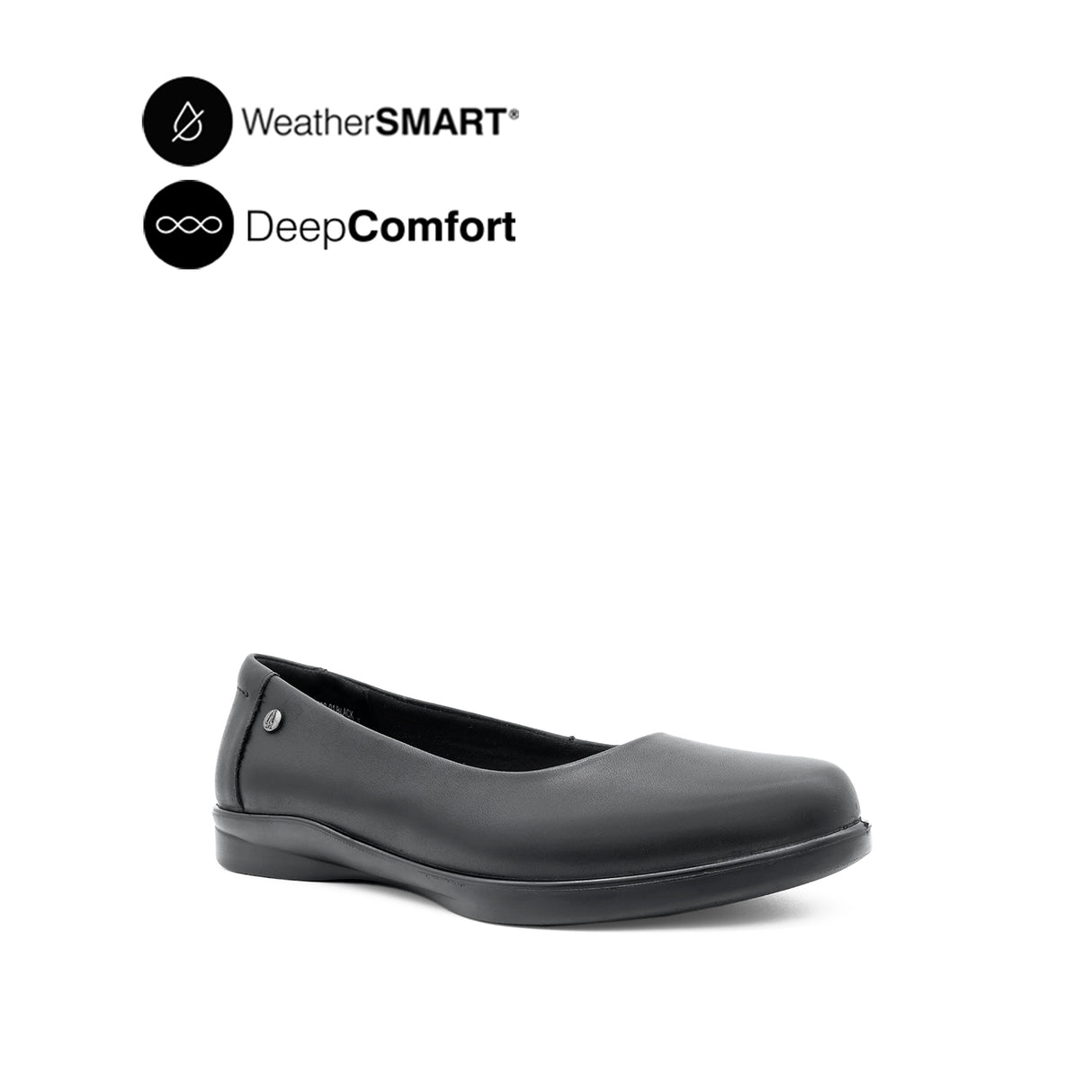 Kate Slip On PT Women's Shoes - Black Leather WP