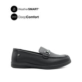 Kate Metal Bit Women's Shoes - Black Leather WP