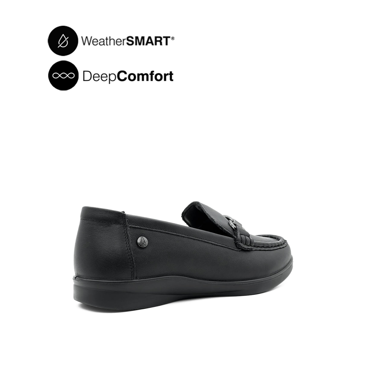 Kate Metal Bit Women's Shoes - Black Leather WP