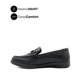 Kate Metal Bit Women's Shoes - Black Leather WP