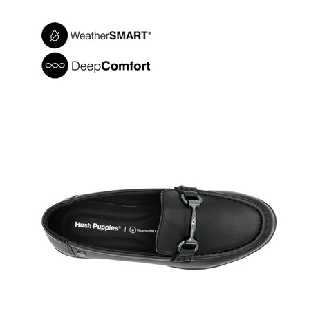 Kate Metal Bit Women's Shoes - Black Leather WP