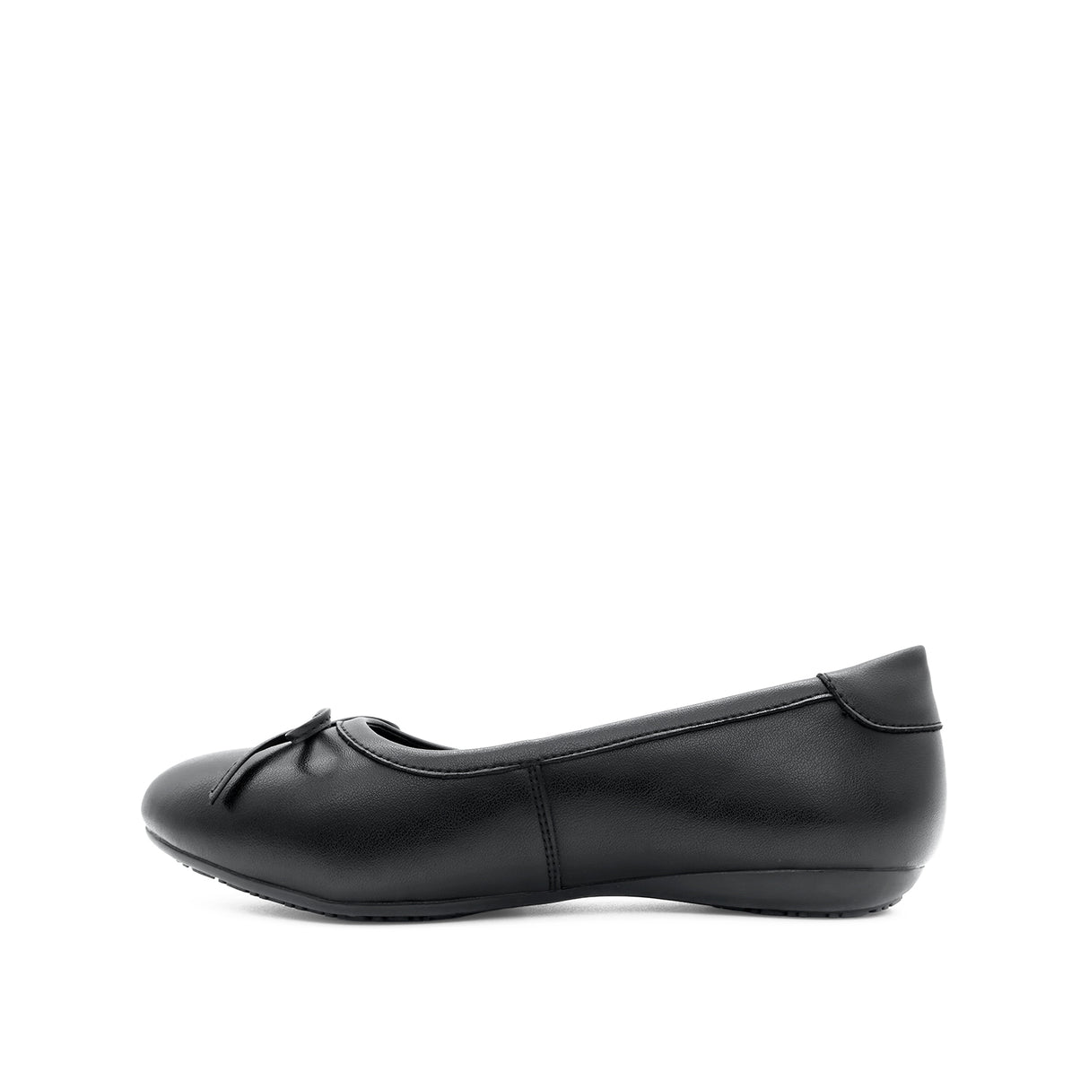 Stormi Bow Women's Shoes - Black Coated Leather